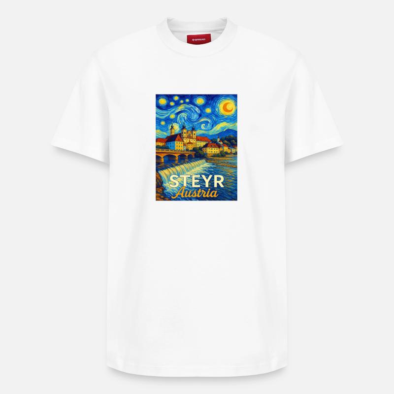 Steyr, Autriche - T-shirt unisexe décontracté en coton Supima – de SPREAD - blanc