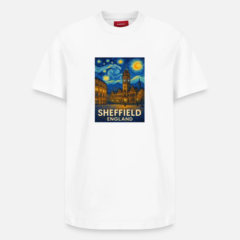 Sheffield, Angleterre - T-shirt unisexe décontracté en coton Supima – de SPREAD - blanc