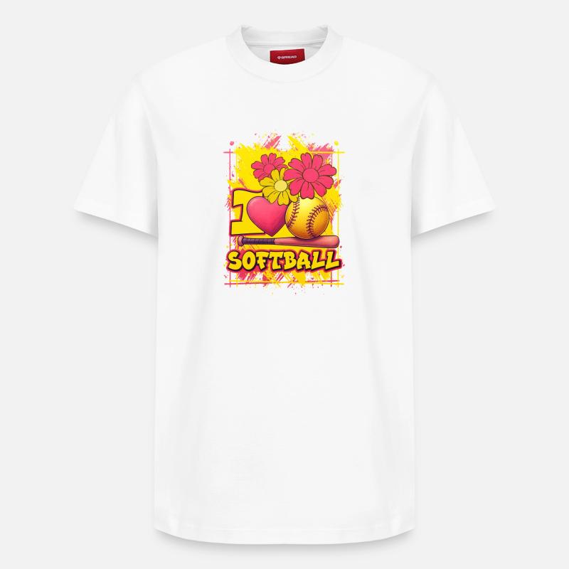 Softball - T-shirt unisexe décontracté en coton Supima – de SPREAD - blanc