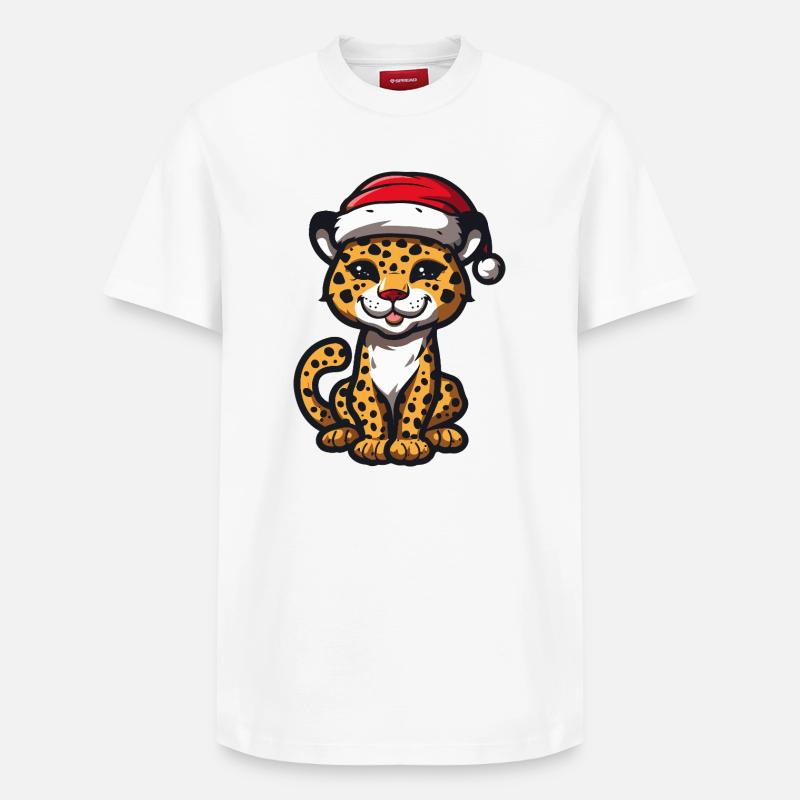 Noël léopard - T-shirt unisexe décontracté en coton Supima – de SPREAD - blanc