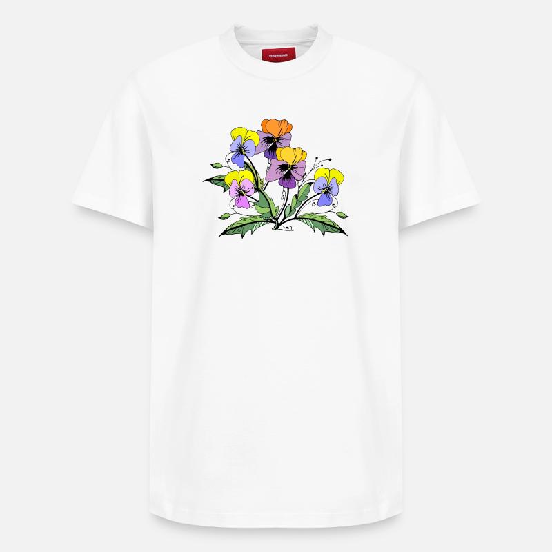 Fleur - T-shirt unisexe décontracté en coton Supima – de SPREAD - blanc