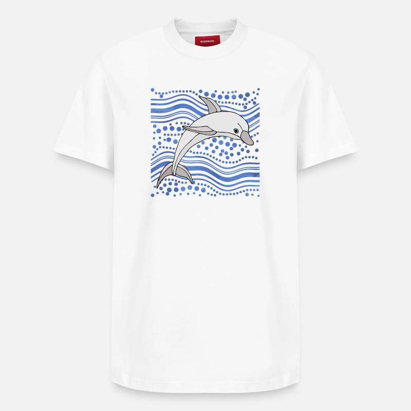 Delfin - Relaxed Unisex Supima Cotton T-Shirt – von SPREAD - Weiß