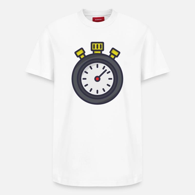 Chronomètre - T-shirt unisexe décontracté en coton Supima – de SPREAD - blanc