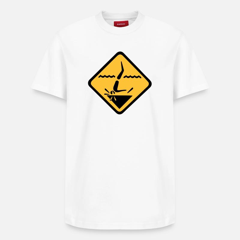 Tauchen Schild Grafik - Relaxed Unisex Supima Cotton T-Shirt – von SPREAD - Weiß