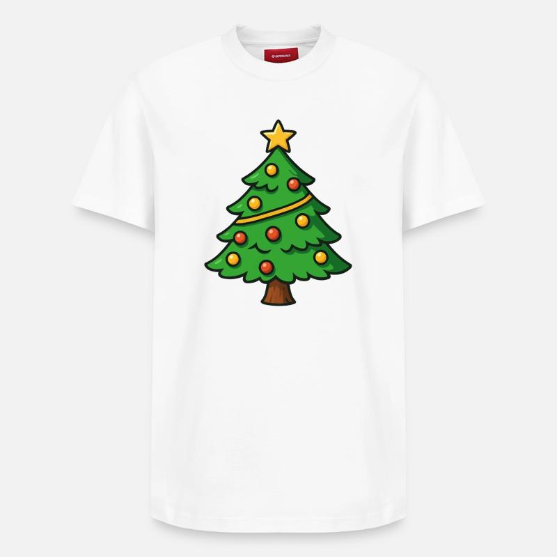 Sapin de Noël avec étoile - T-shirt unisexe décontracté en coton Supima – de SPREAD - blanc