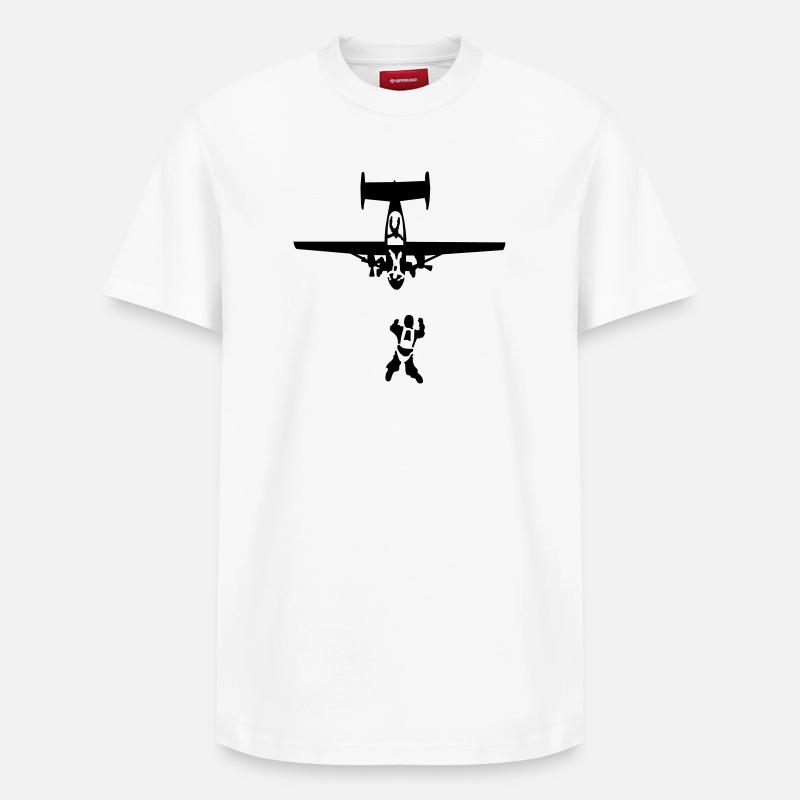 parachutisme - T-shirt unisexe décontracté en coton Supima – de SPREAD - blanc