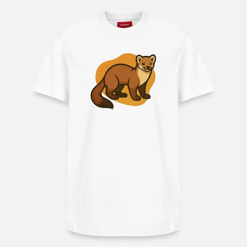 Illustration de martre douillette - T-shirt unisexe décontracté en coton Supima – de SPREAD - blanc