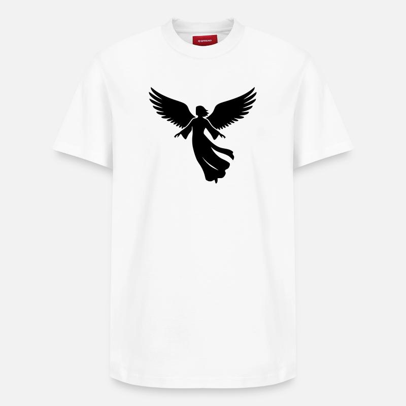 Engel-engelsfluegel-silhouette-einfach-2 - Relaxed Unisex Supima Cotton T-Shirt – von SPREAD - Weiß