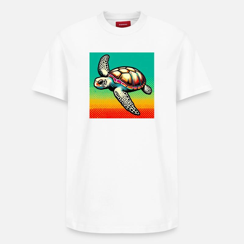 tortue - T-shirt unisexe décontracté en coton Supima – de SPREAD - blanc
