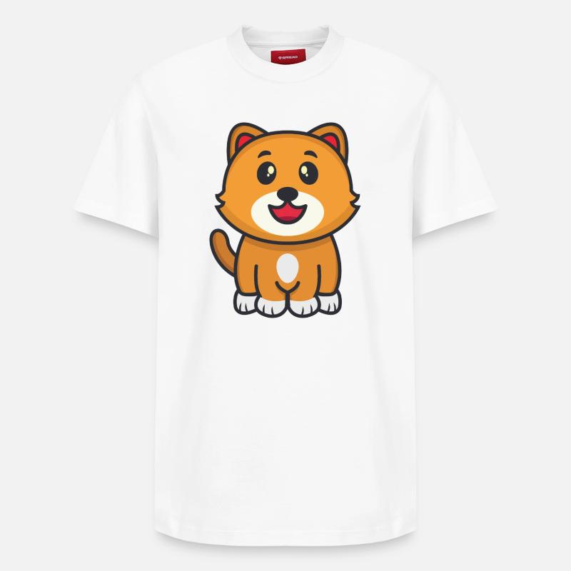 Chat - T-shirt unisexe décontracté en coton Supima – de SPREAD - blanc