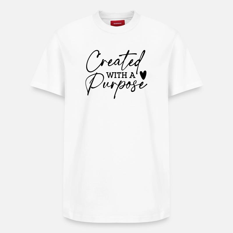 Createtd with a Purpose - Relaxed Unisex Supima Cotton T-Shirt – von SPREAD - Weiß
