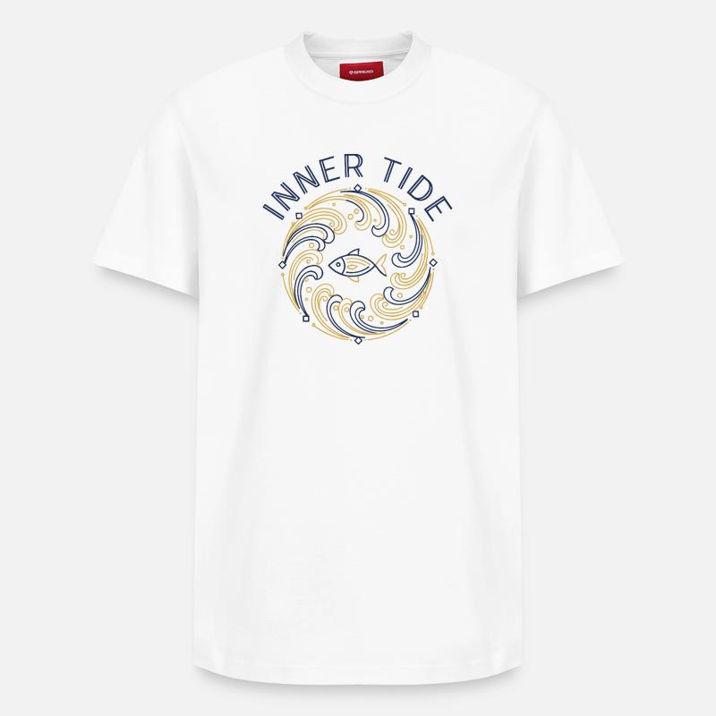 Rivière à marée intérieure - T-shirt unisexe décontracté en coton Supima – de SPREAD - blanc