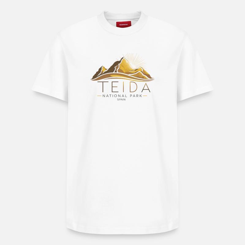 Teide Tenerife Canaries Volcan Espagne Randonnée - T-shirt unisexe décontracté en coton Supima – de SPREAD - blanc