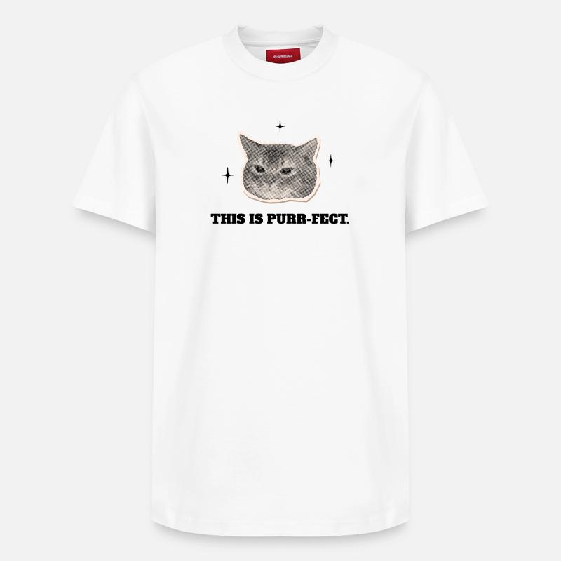 Le Chat Ronron-parfait - T-shirt unisexe décontracté en coton Supima – de SPREAD - blanc