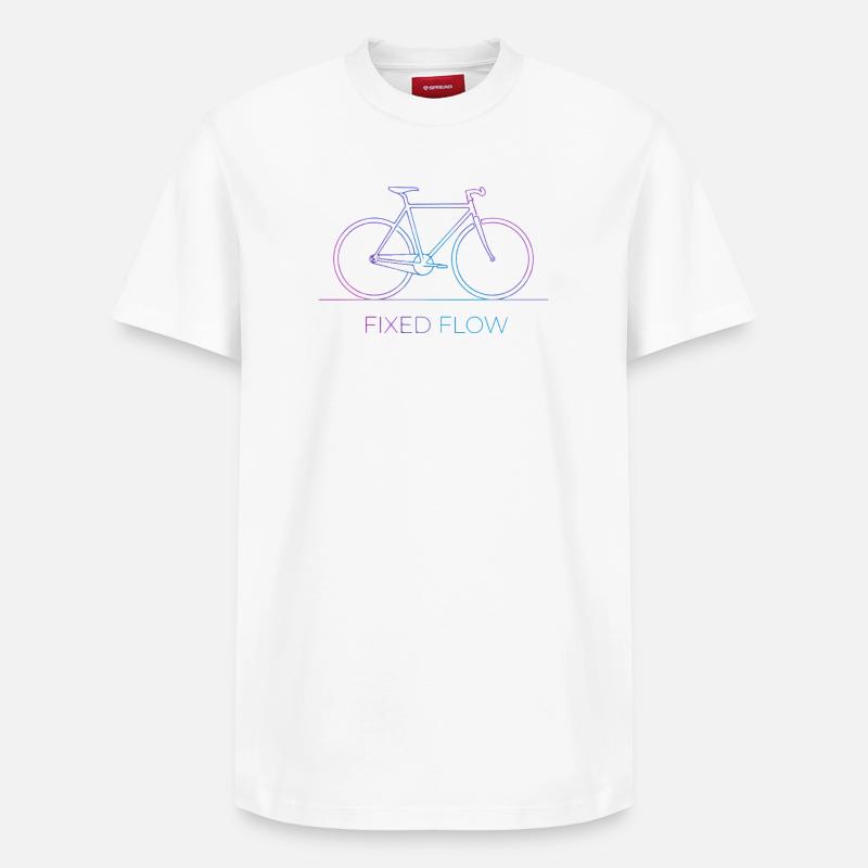 Vélo à flux fixe - T-shirt unisexe décontracté en coton Supima – de SPREAD - blanc