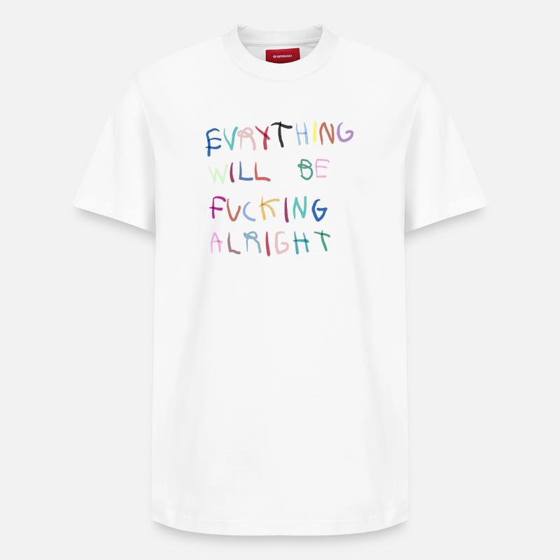 Everything will be alright bunt  - Relaxed Unisex Supima Cotton T-Shirt – von SPREAD - Weiß