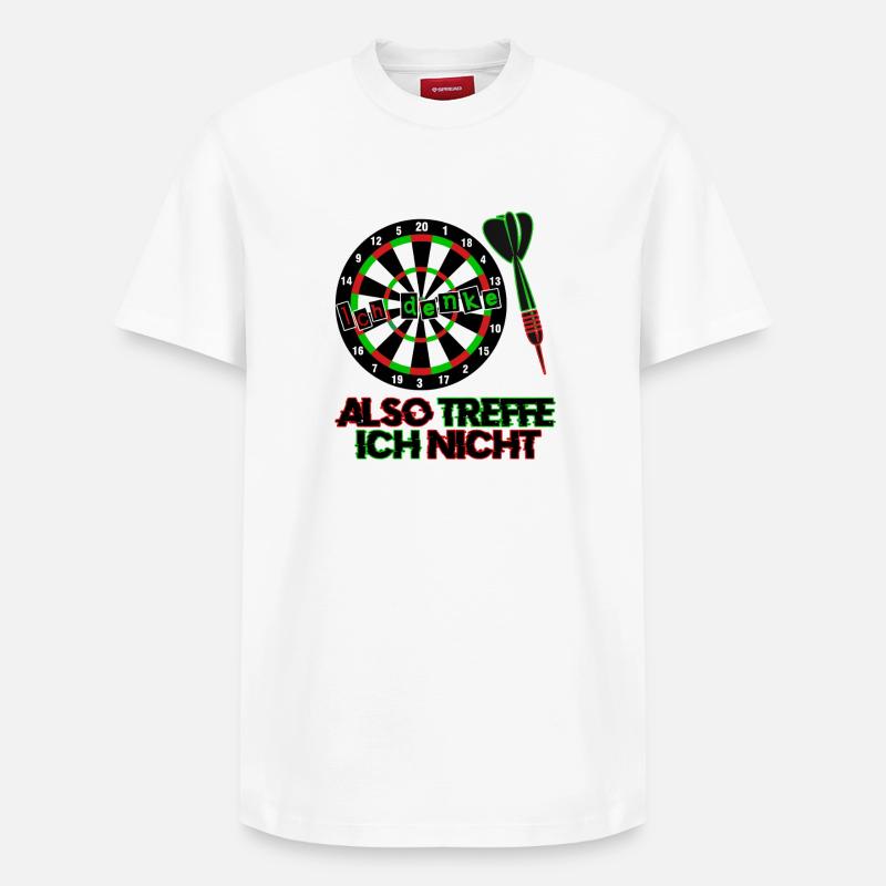 Fléchettes Fléchettes Dartspfeil - T-shirt unisexe décontracté en coton Supima – de SPREAD - blanc