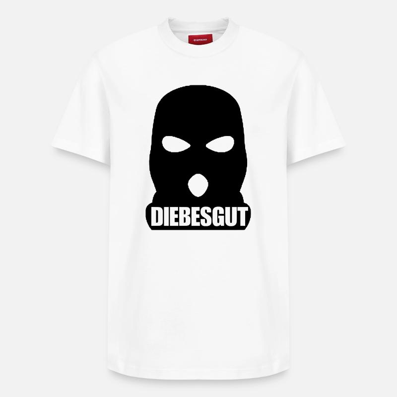 DIEBESGUT_LOGO - T-shirt unisexe décontracté en coton Supima – de SPREAD - blanc