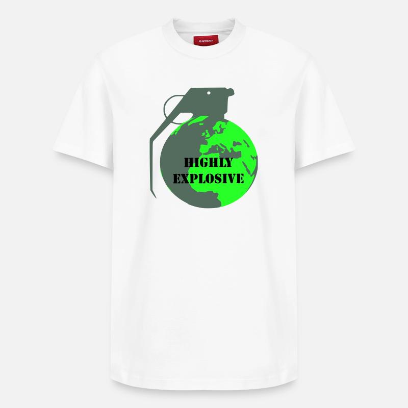 Explosive Earth - Relaxed Unisex Supima Cotton T-Shirt – by SPREAD - white