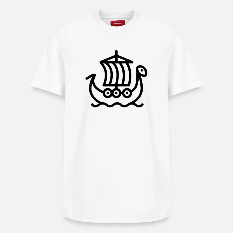 Bateau Viking - T-shirt unisexe décontracté en coton Supima – de SPREAD - blanc