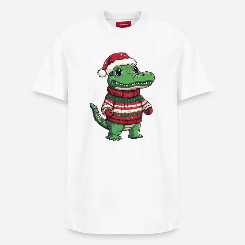 Noël Alligator Noël - T-shirt unisexe décontracté en coton Supima – de SPREAD - blanc