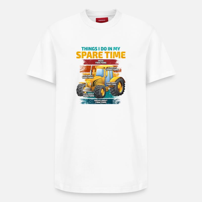 Traktor - Relaxed Unisex Supima Cotton T-Shirt – von SPREAD - Weiß