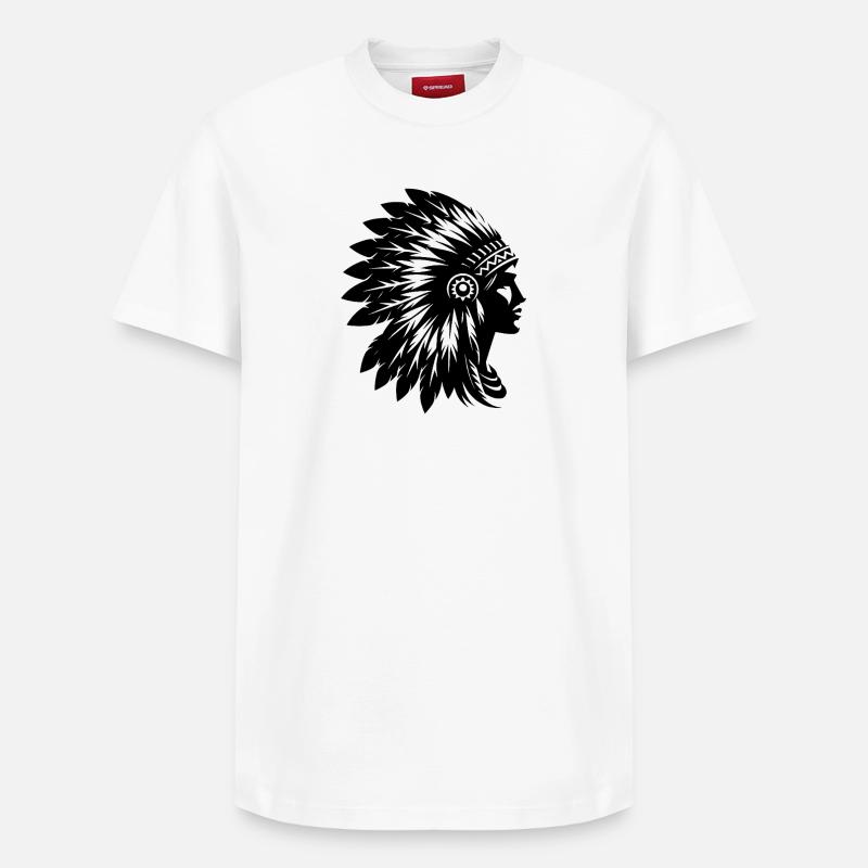 Coiffe élégante avec visage de profil - T-shirt unisexe décontracté en coton Supima – de SPREAD - blanc