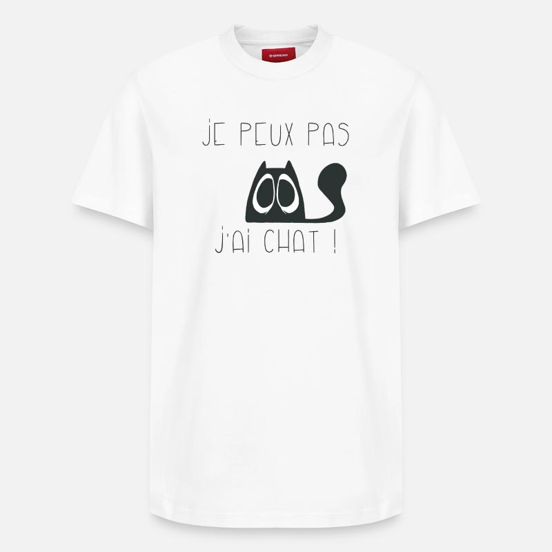 Je peux pas j'ai chat triste - T-shirt unisexe décontracté en coton Supima – de SPREAD - blanc