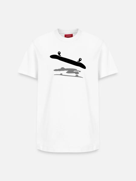 Skateboard - T-shirt unisexe décontracté en coton Supima – de SPREAD - blanc