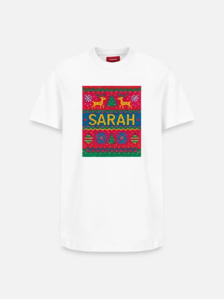 Sarah Christmas Knit Doormat - Relaxed Unisex Supima Cotton T-Shirt – by SPREAD - white