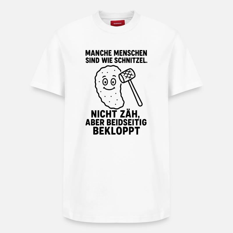 bekloppte menschen schnitzel - Relaxed Unisex Supima Cotton T-Shirt – von SPREAD - Weiß