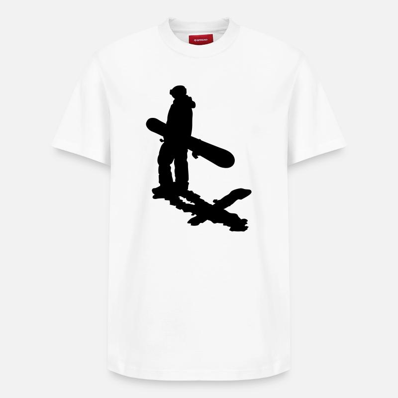 Planche à neige - T-shirt unisexe décontracté en coton Supima – de SPREAD - blanc