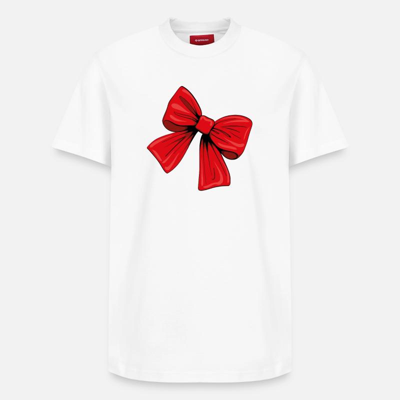 Ruban rouge - T-shirt unisexe décontracté en coton Supima – de SPREAD - blanc