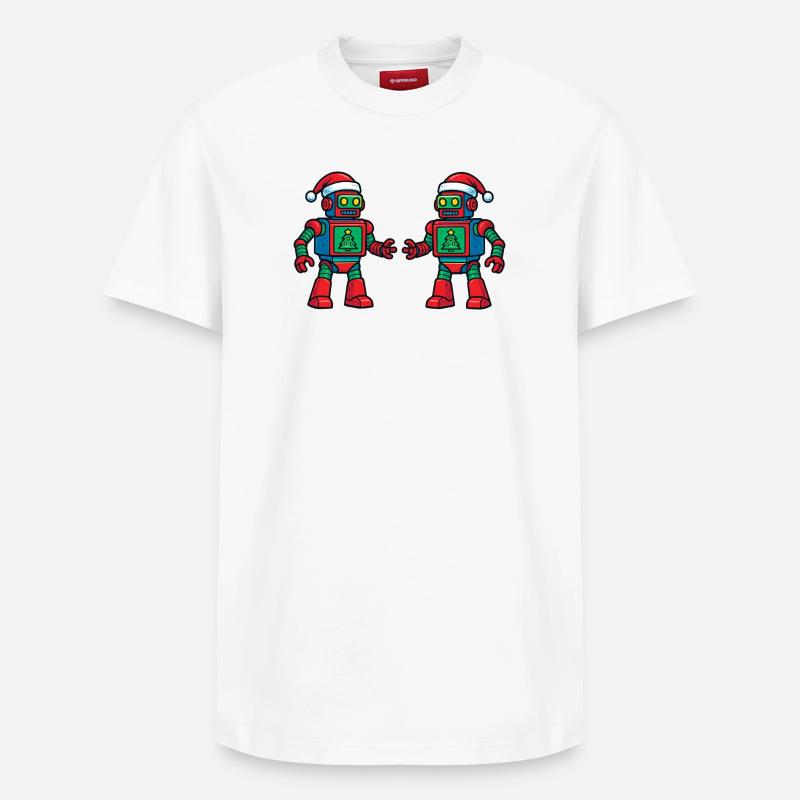Robot du Père Noël - T-shirt unisexe décontracté en coton Supima – de SPREAD - blanc
