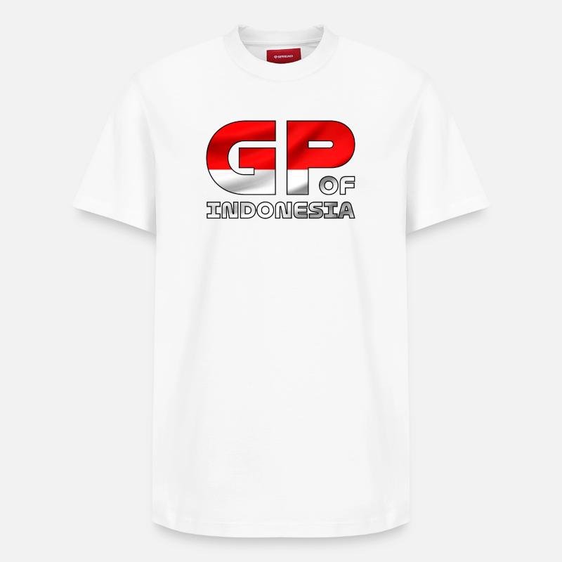 indonesia_gp - T-shirt unisexe décontracté en coton Supima – de SPREAD - blanc