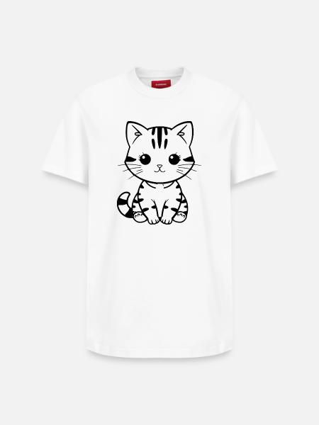 Cadeau de Noël Chat chaton Chat - T-shirt unisexe décontracté en coton Supima – de SPREAD - blanc