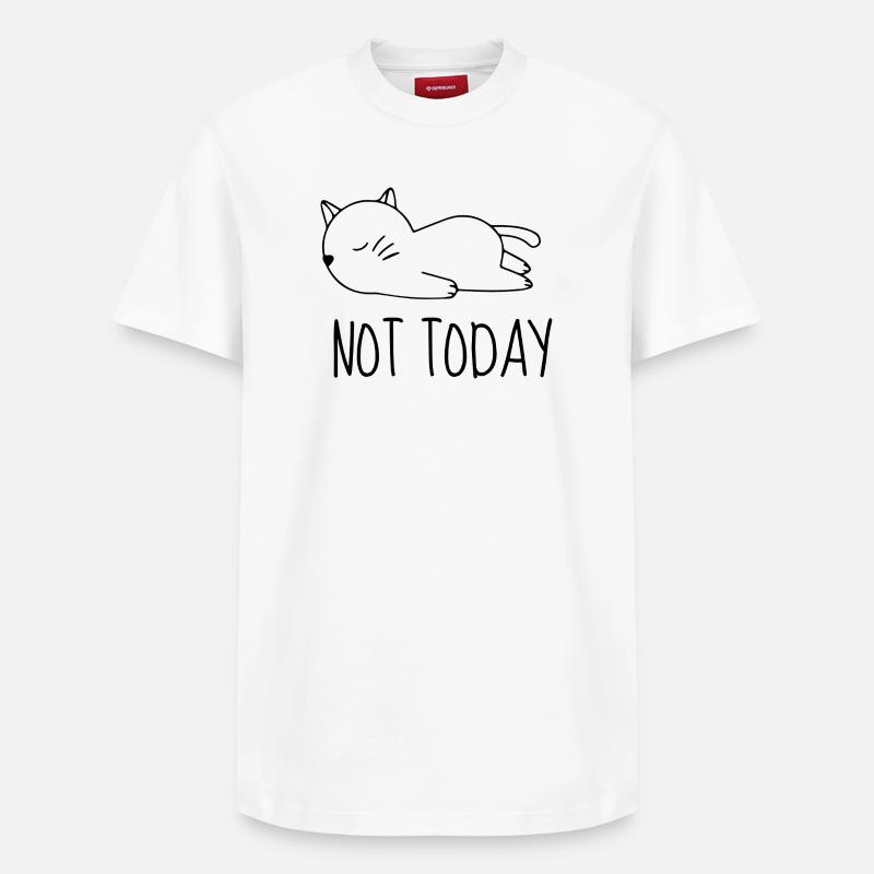 Not today chat humour  - T-shirt unisexe décontracté en coton Supima – de SPREAD - blanc