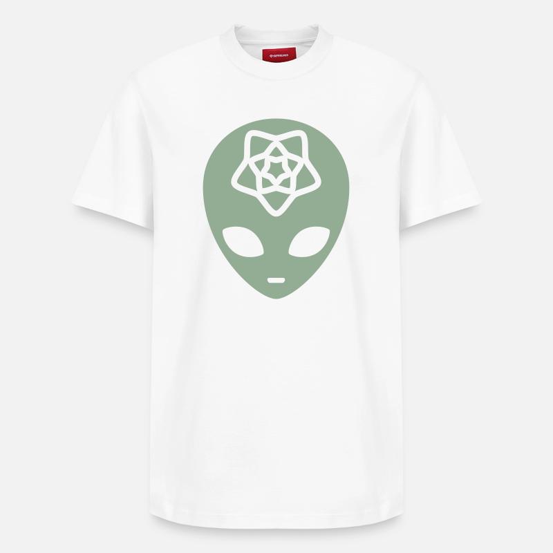 Geometric Alien Mind - T-shirt unisexe décontracté en coton Supima – de SPREAD - blanc