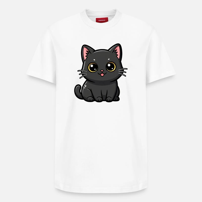 Charme Chat Noir Kawaii - T-shirt unisexe décontracté en coton Supima – de SPREAD - blanc