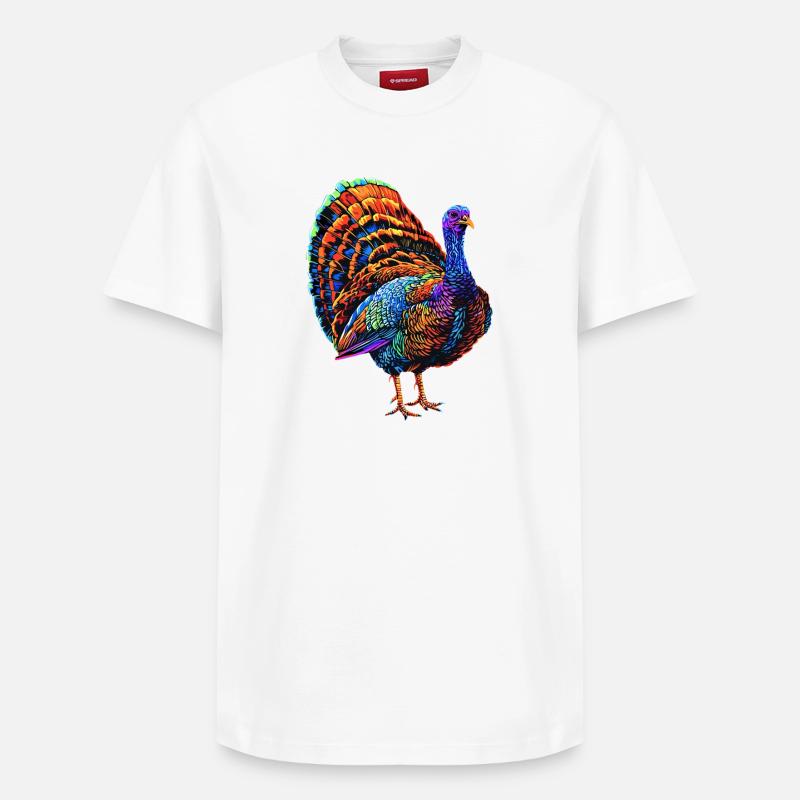 Dinde Poules Oiseaux Dinde - T-shirt unisexe décontracté en coton Supima – de SPREAD - blanc