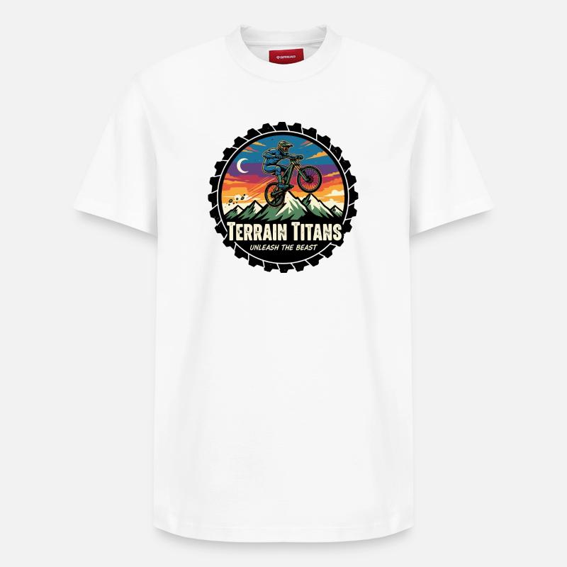 Terrain Titans MTB Unleashed - T-shirt unisexe décontracté en coton Supima – de SPREAD - blanc