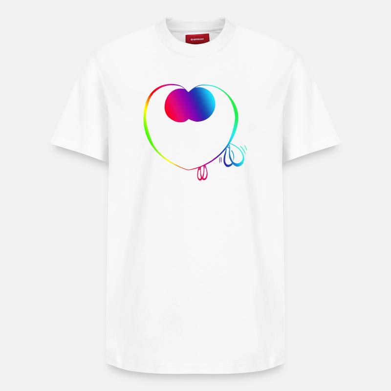 Filou mignon arc-en-ciel - T-shirt unisexe décontracté en coton Supima – de SPREAD - blanc