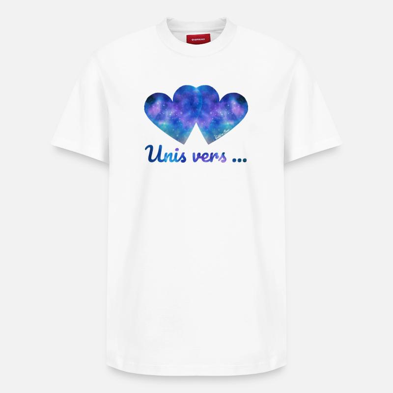 Unis vers... - T-shirt unisexe décontracté en coton Supima – de SPREAD - blanc