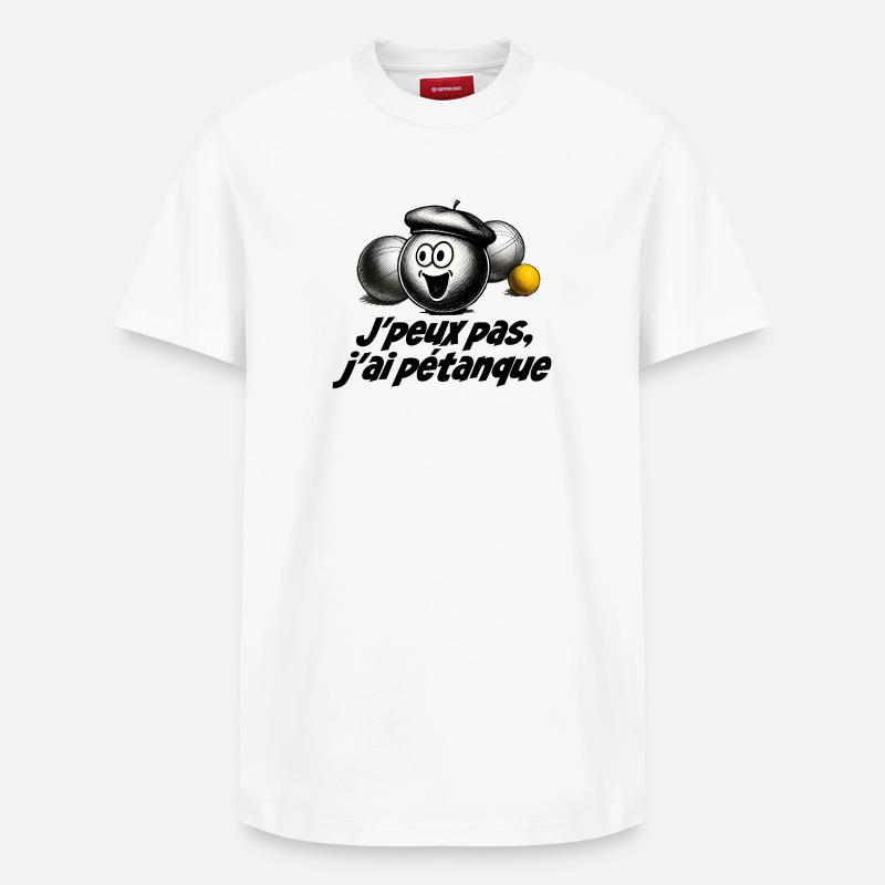 Je peux pas j'ai pétanque - T-shirt unisexe décontracté en coton Supima – de SPREAD - blanc