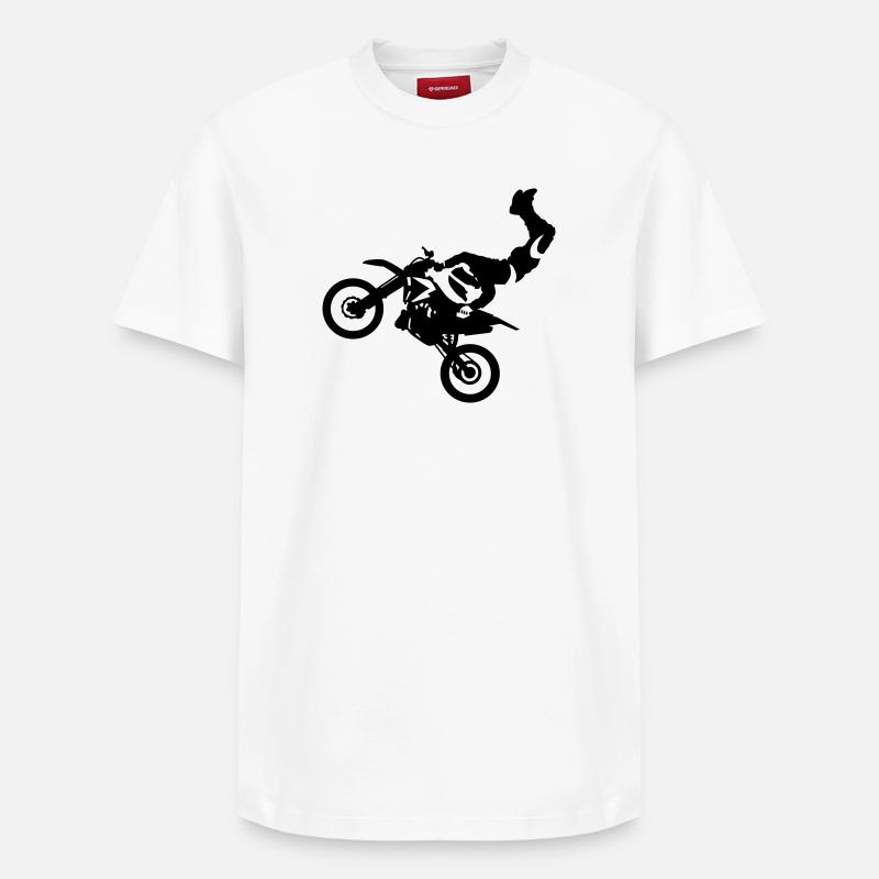 Motocross - T-shirt unisexe décontracté en coton Supima – de SPREAD - blanc