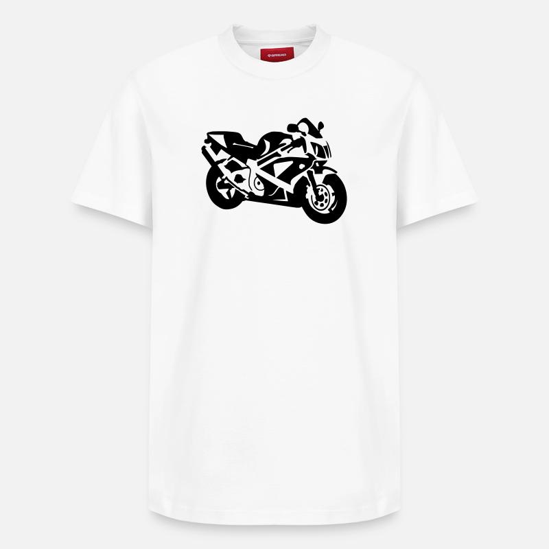 motocyclette - T-shirt unisexe décontracté en coton Supima – de SPREAD - blanc