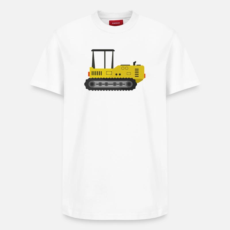 Tracteur à chenilles - T-shirt unisexe décontracté en coton Supima – de SPREAD - blanc