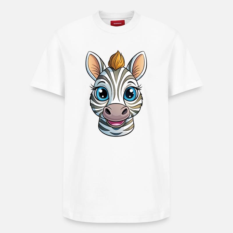 Tête de zèbre - T-shirt unisexe décontracté en coton Supima – de SPREAD - blanc