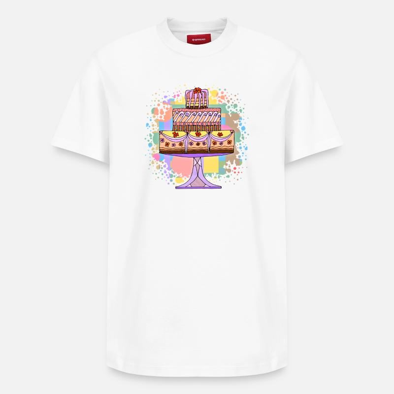Gâteau - T-shirt unisexe décontracté en coton Supima – de SPREAD - blanc