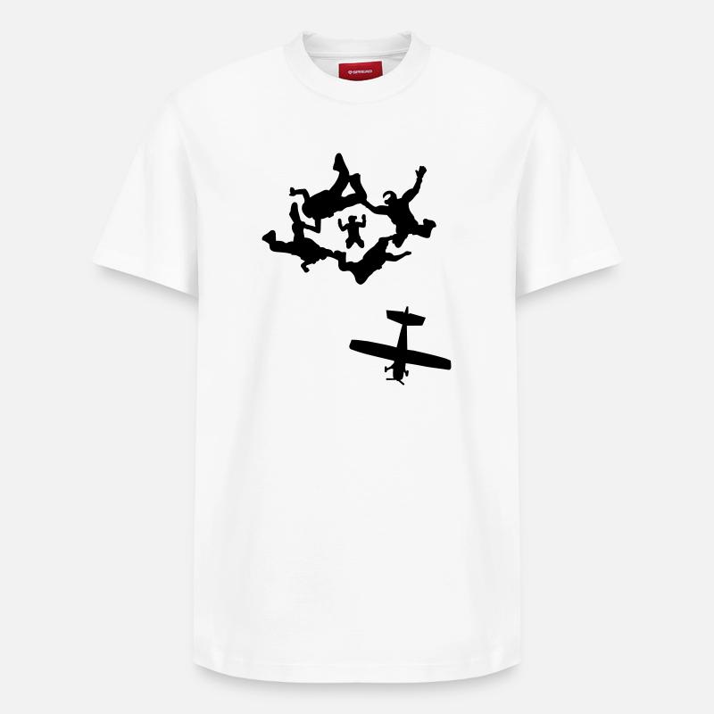 Skydiving - Relaxed Unisex Supima Cotton T-Shirt – von SPREAD - Weiß